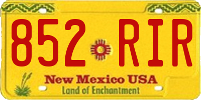 NM license plate 852RIR