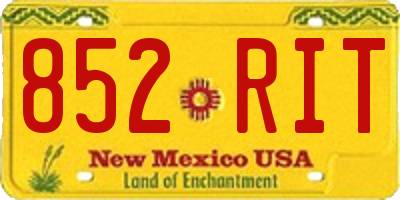 NM license plate 852RIT