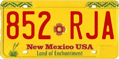 NM license plate 852RJA