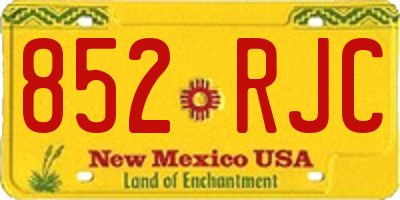 NM license plate 852RJC