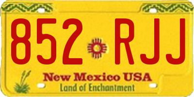 NM license plate 852RJJ