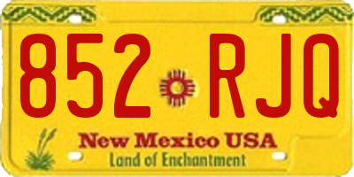 NM license plate 852RJQ