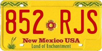 NM license plate 852RJS