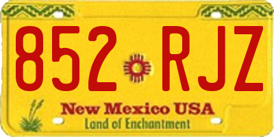 NM license plate 852RJZ