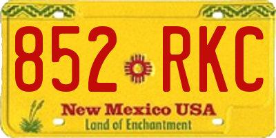NM license plate 852RKC