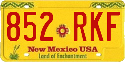 NM license plate 852RKF