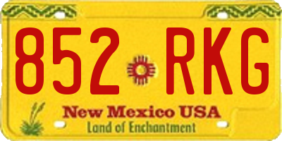 NM license plate 852RKG