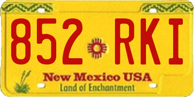 NM license plate 852RKI