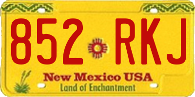 NM license plate 852RKJ
