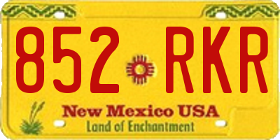 NM license plate 852RKR