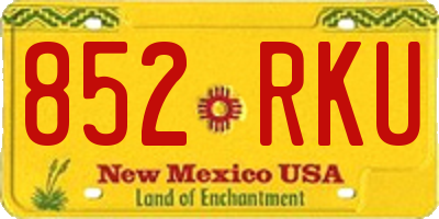NM license plate 852RKU