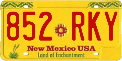 NM license plate 852RKY