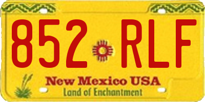 NM license plate 852RLF