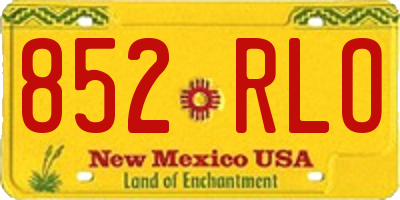NM license plate 852RLO