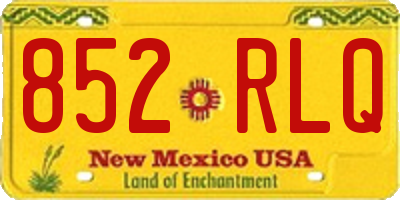 NM license plate 852RLQ