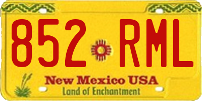 NM license plate 852RML