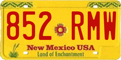 NM license plate 852RMW