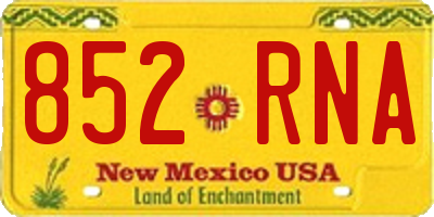 NM license plate 852RNA