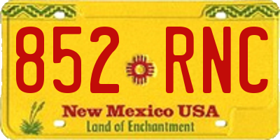 NM license plate 852RNC