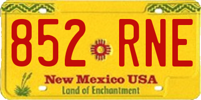 NM license plate 852RNE