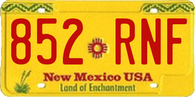 NM license plate 852RNF