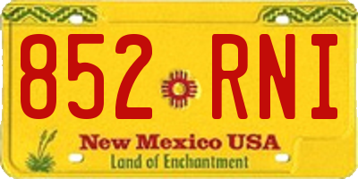 NM license plate 852RNI