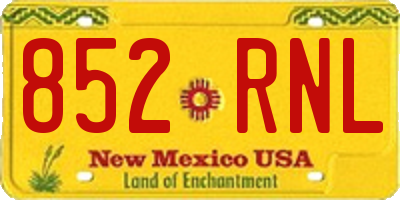 NM license plate 852RNL