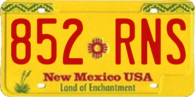 NM license plate 852RNS