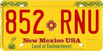 NM license plate 852RNU