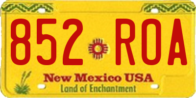 NM license plate 852ROA