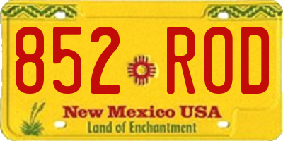 NM license plate 852ROD