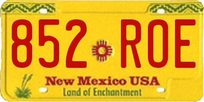 NM license plate 852ROE