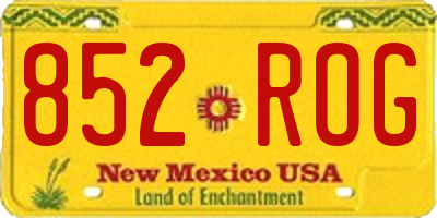 NM license plate 852ROG