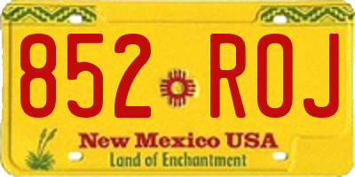 NM license plate 852ROJ