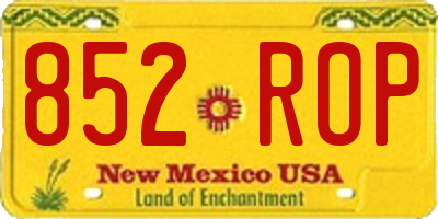 NM license plate 852ROP
