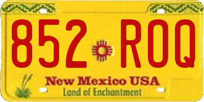 NM license plate 852ROQ