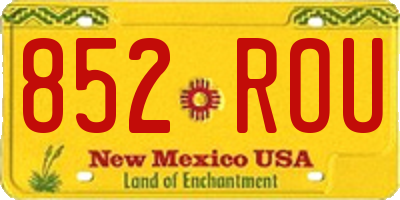 NM license plate 852ROU