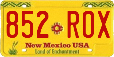 NM license plate 852ROX