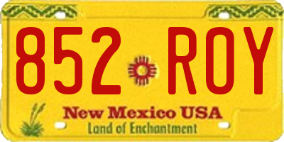 NM license plate 852ROY