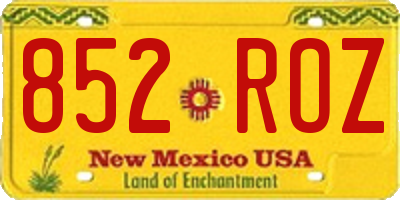 NM license plate 852ROZ