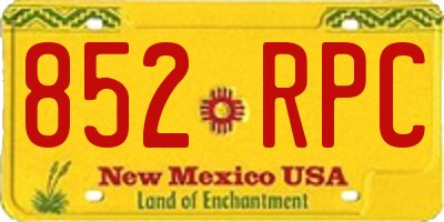NM license plate 852RPC