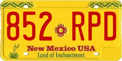 NM license plate 852RPD