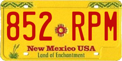 NM license plate 852RPM