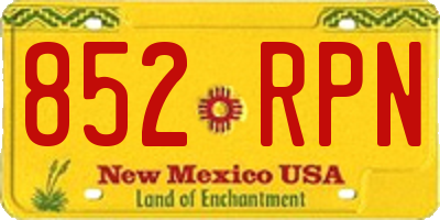 NM license plate 852RPN