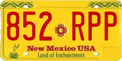 NM license plate 852RPP