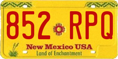 NM license plate 852RPQ