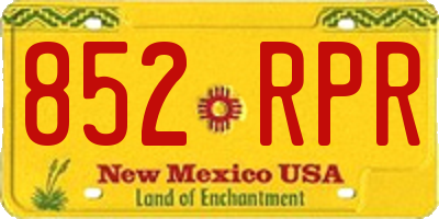 NM license plate 852RPR