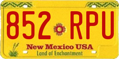 NM license plate 852RPU