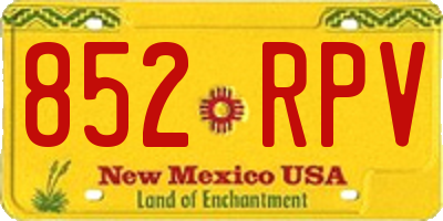 NM license plate 852RPV