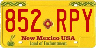 NM license plate 852RPY